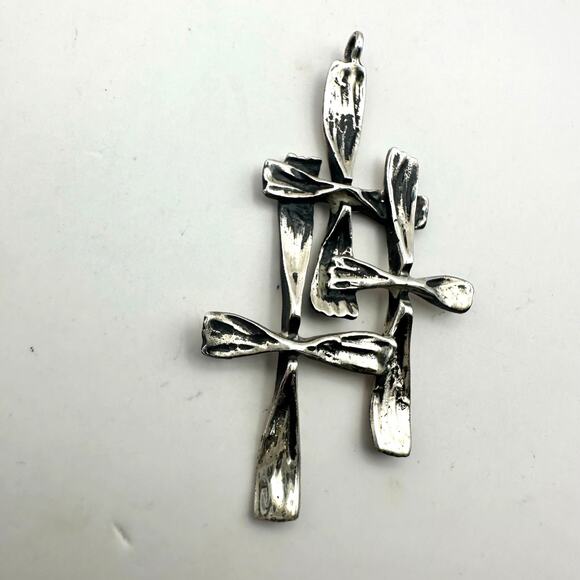 Sterling Silver Cross Pendant Set of 3 Interwined Crosses Religious Jewelry - Picture 5 of 5